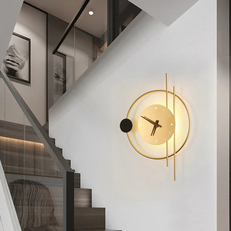 LED wall clock in iron acrylic elegant Nordic design - view 4