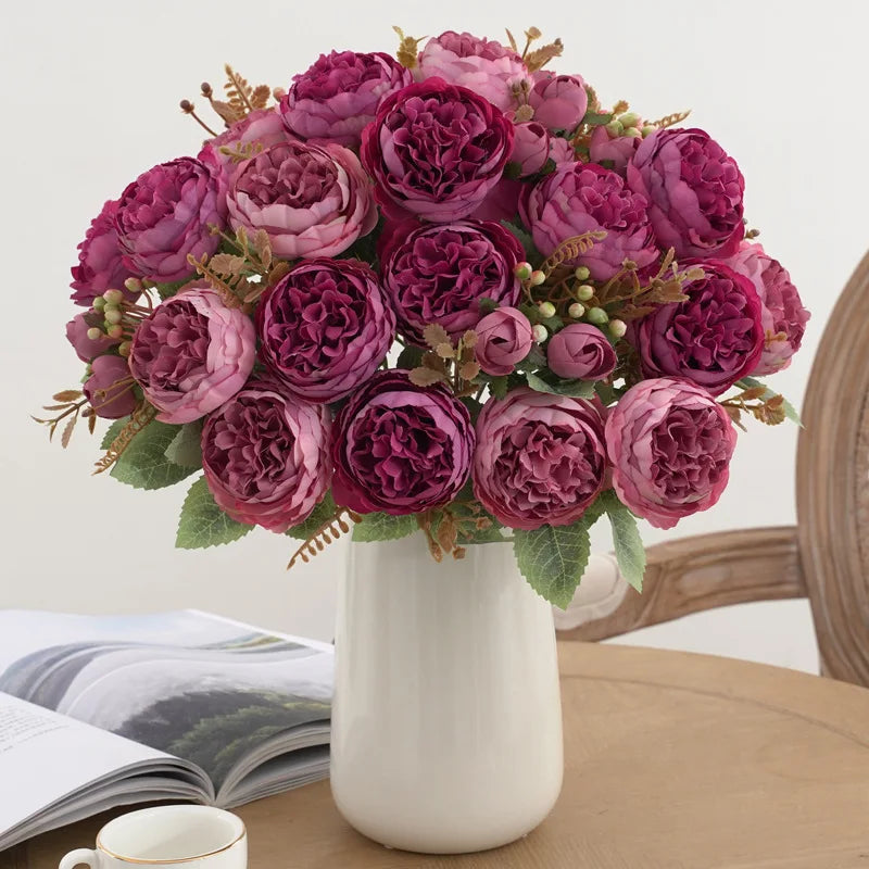 Bouquet of silk peonies for artificial decoration - view 5