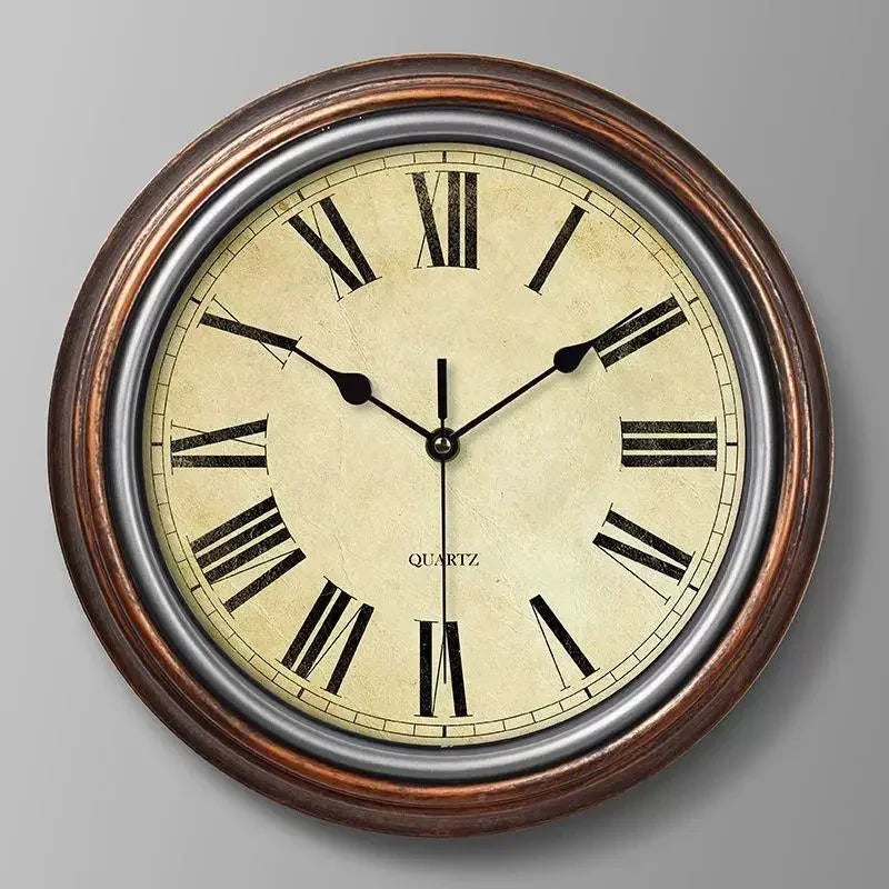 Silent Nordic retro wall clock for elegant interior - Style5 / 12 inches