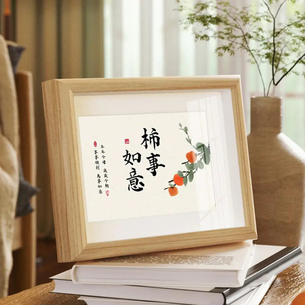 Waterproof photo frame in rustic wood with vintage glass - view 3