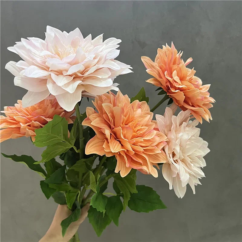 Set of 2 realistic artificial flowers dahlias for interior decoration - view 4
