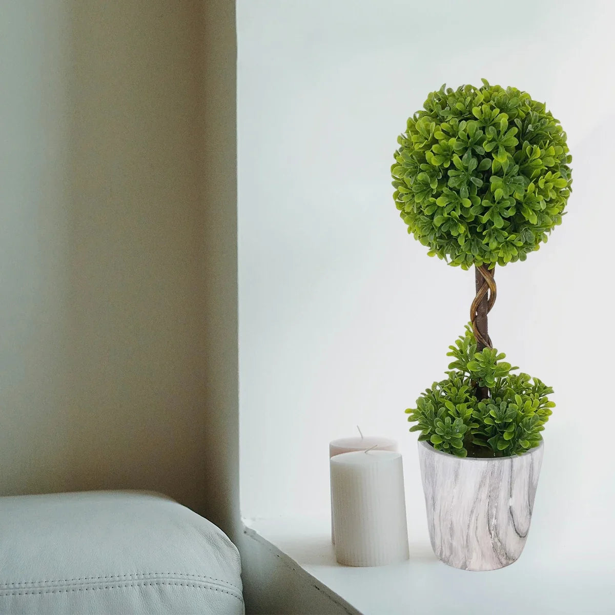 Potted topiary artificial box for interior decoration - view 2