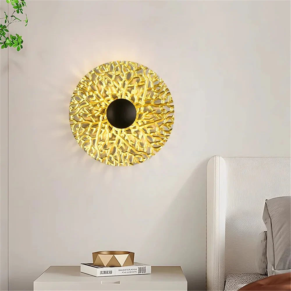 LED wall sconce round in decorative Nordic metal for modern interior - view 2