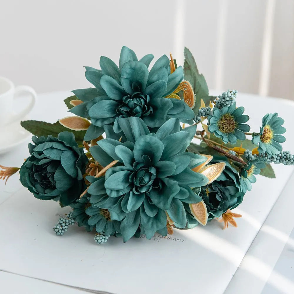 Artificial flower dahlia pink marguerite for decoration wedding party - 6