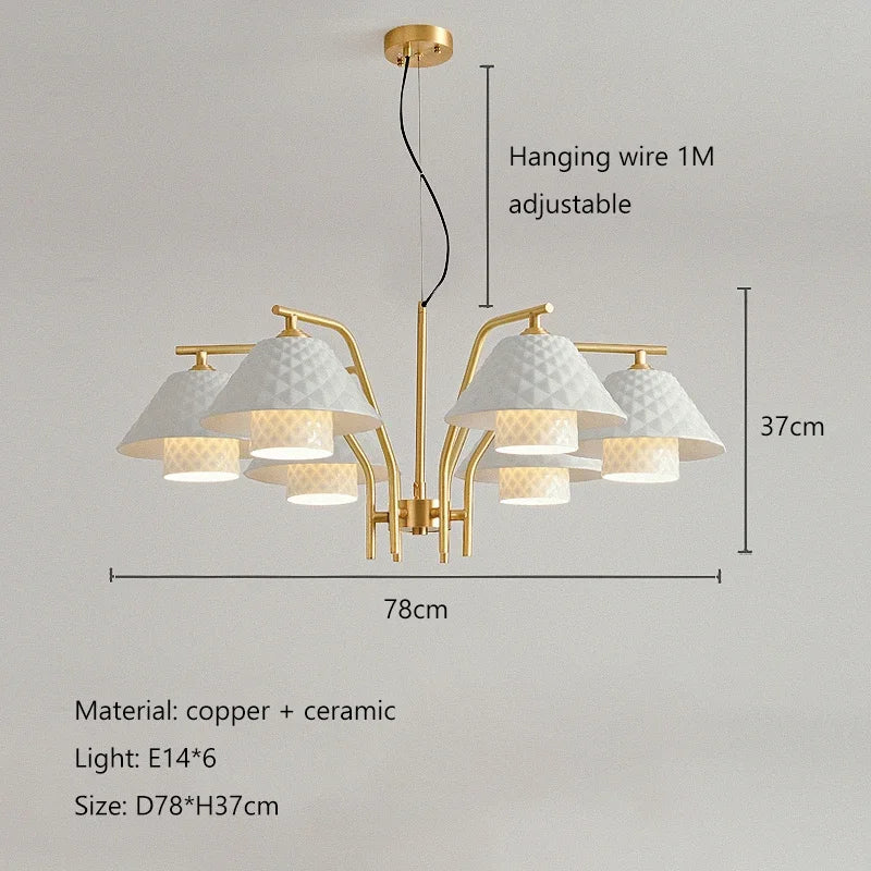 LED chandelier for modern and elegant interior decoration - 6 Light / Black Lamp Body / Neutral Light