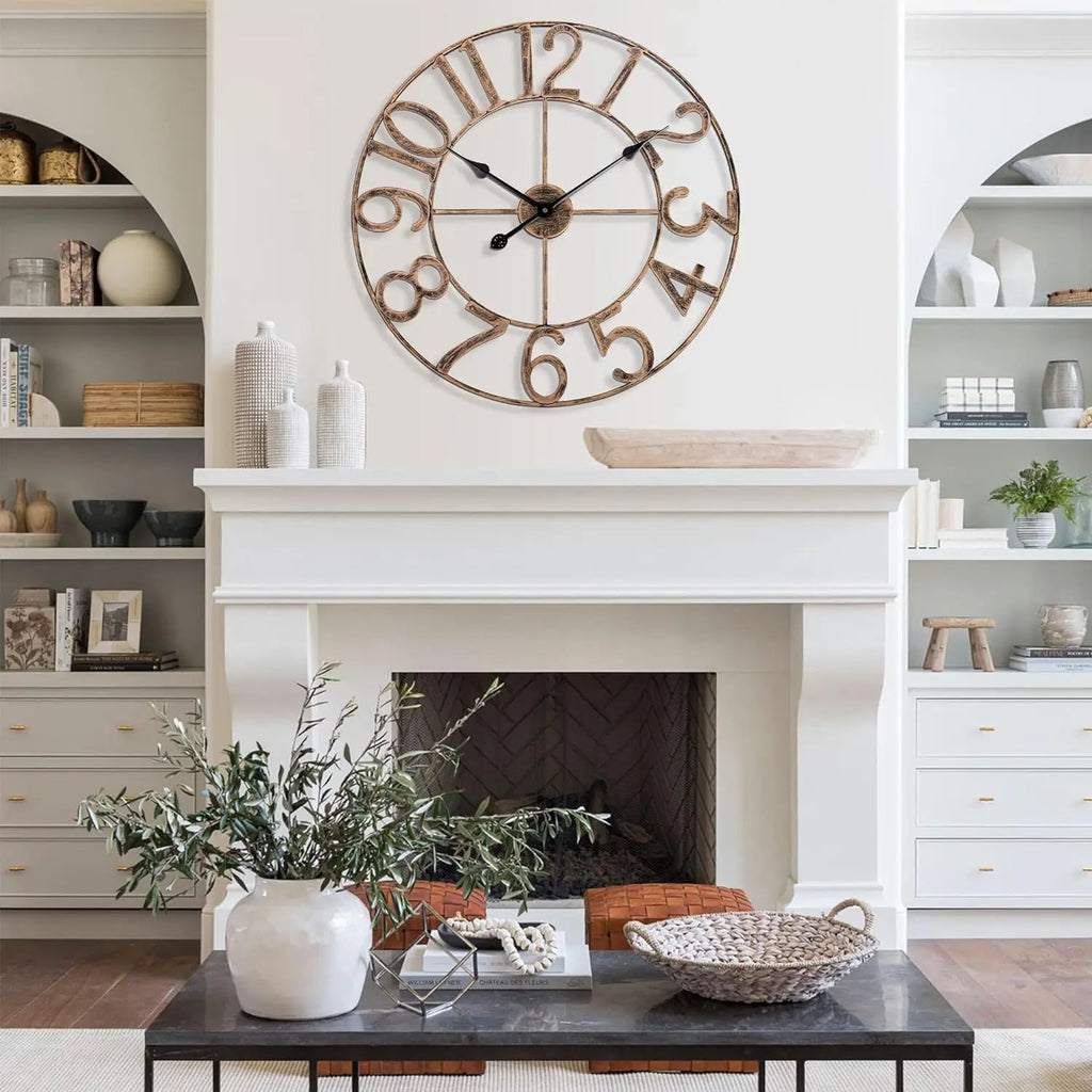 Retro metal wall clock creative decoration for interior - view 10