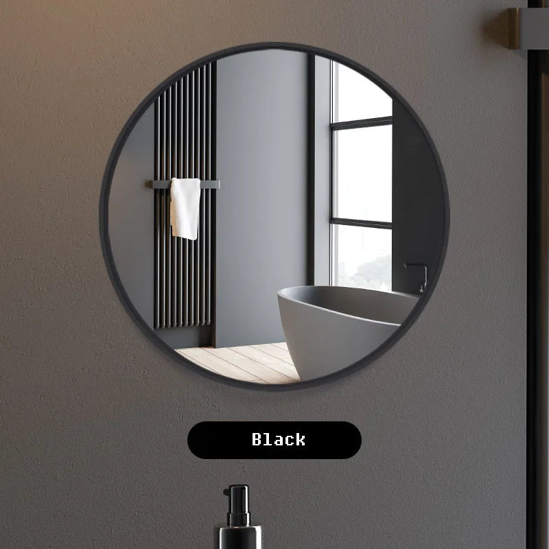 Circular metal wall mirror modern minimalist style - 50 cm