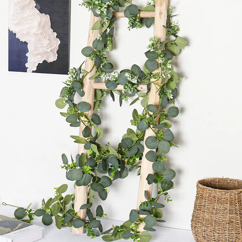 Artificial eucalyptus garland for wedding decoration and garden