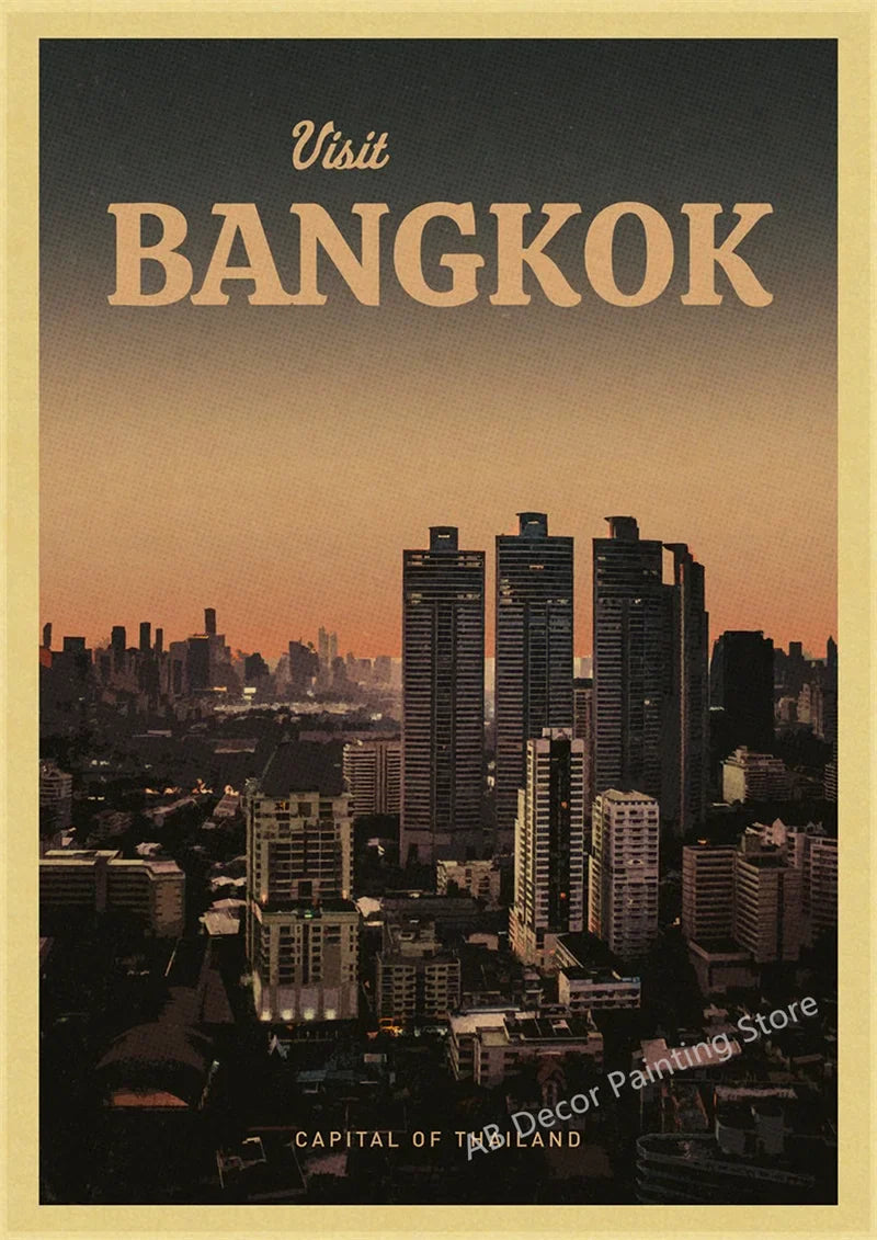 Vintage Travel Poster Wall Art for Tourism, Design 4 - 4 / A4 8,3 x 11,8 pouces