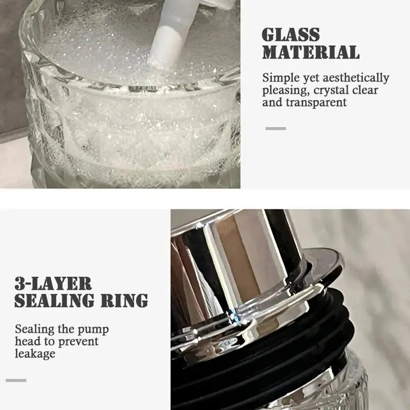 300ml Manual Soap Dispenser Transparent Glass Hand Sanitizer Bottle Container For Shampoo, Body Wash house Bathroom Accessories - view 2