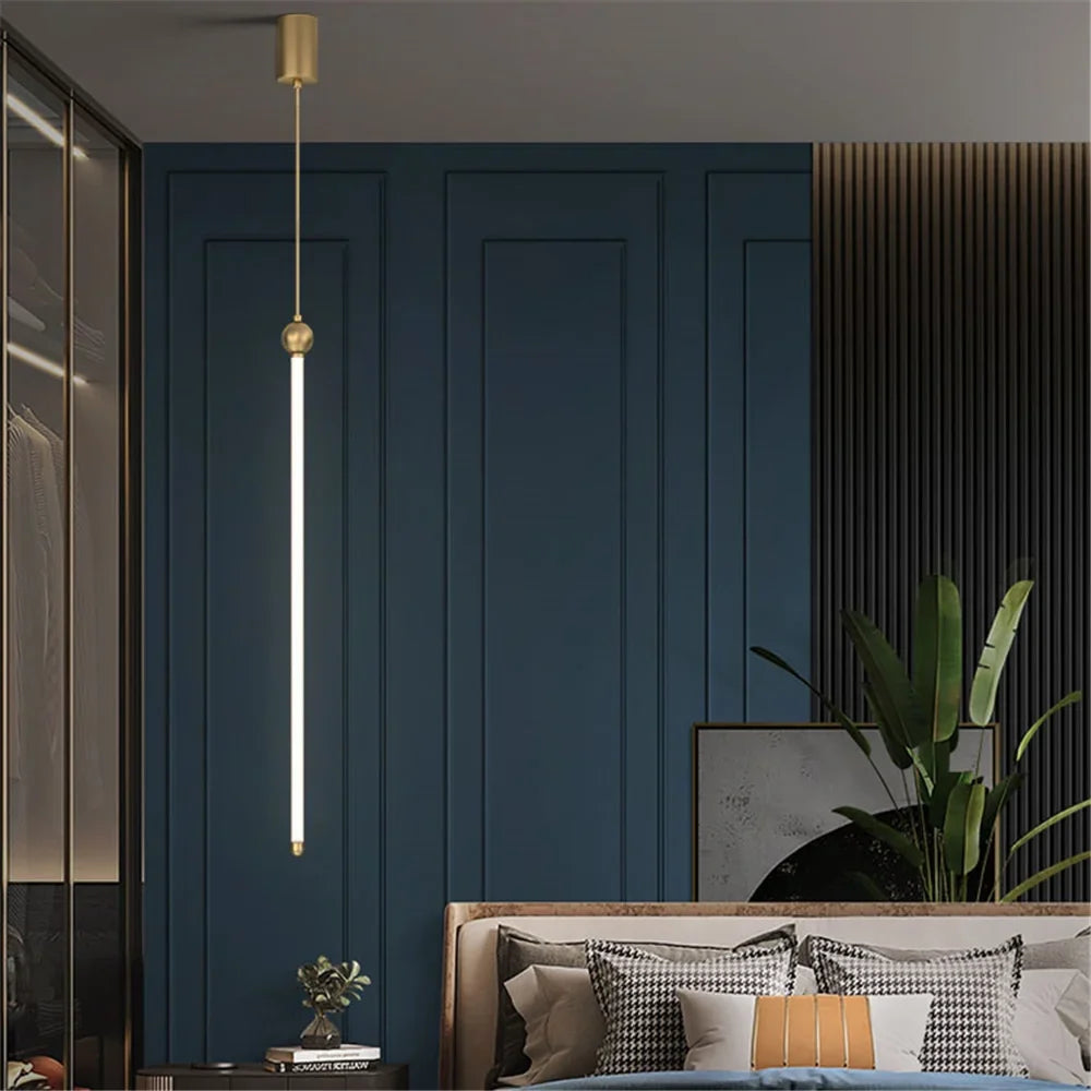 Minimalist Nordic pendant light in light tube for elegant interior - view 2