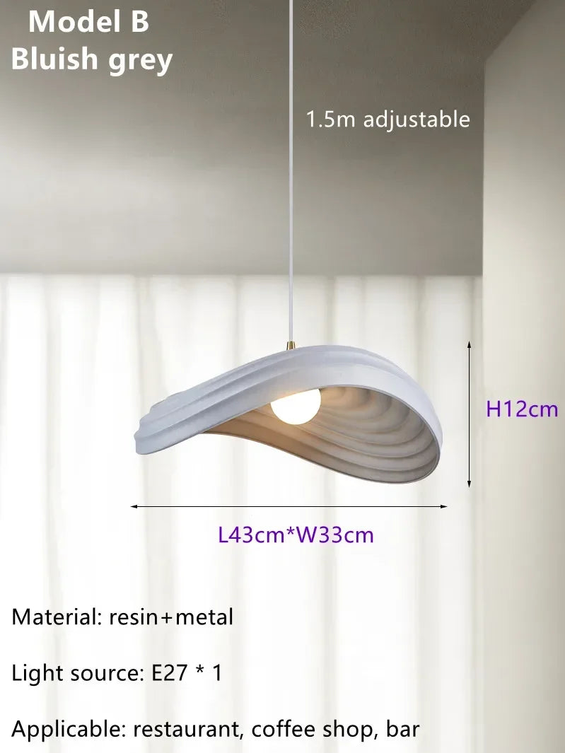 Modern Nordic design art pendant light for interior decoration - B-Bluish Gray / Natural Light