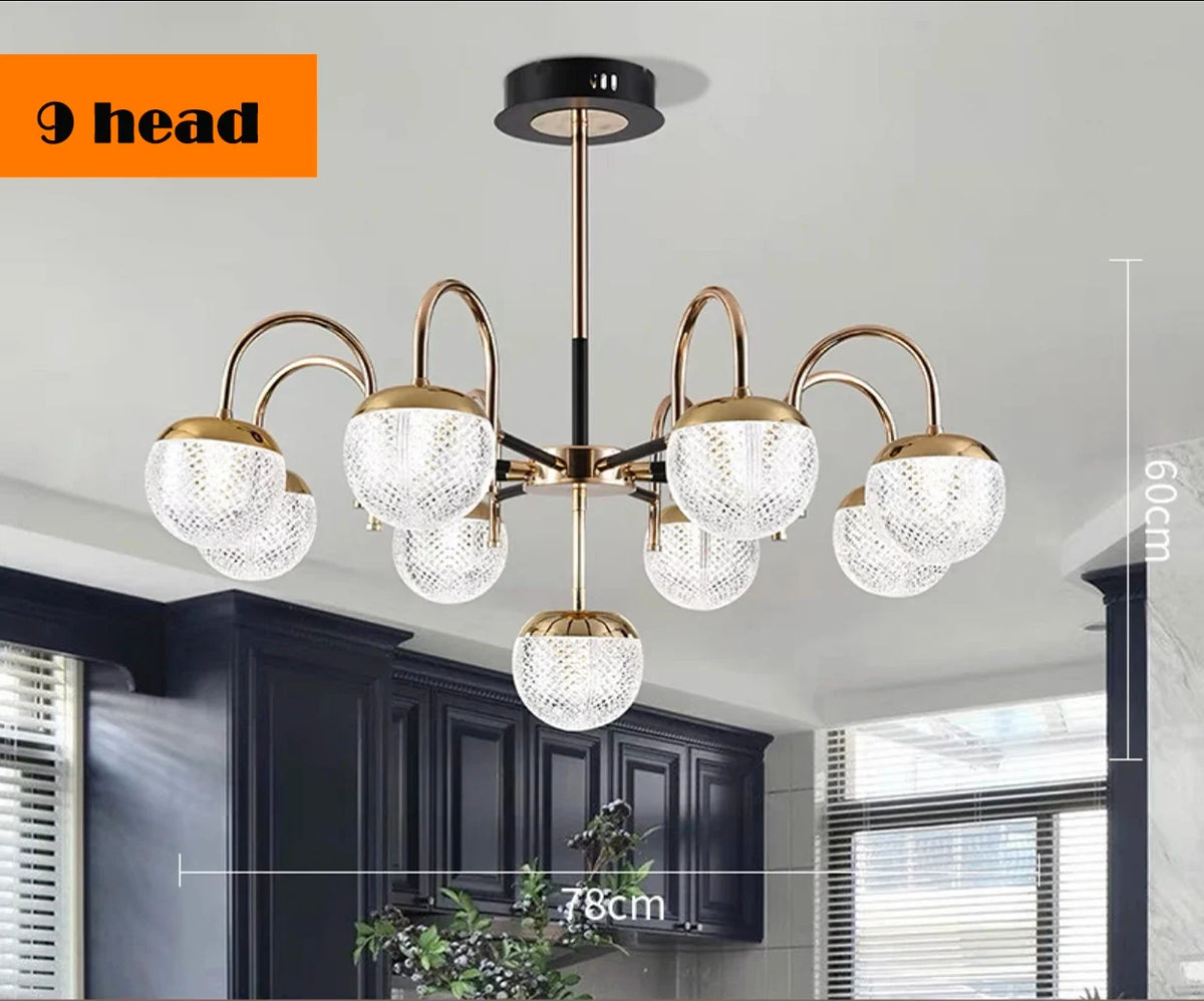 Modern wrought iron chandelier for interior decoration - 9 Heads