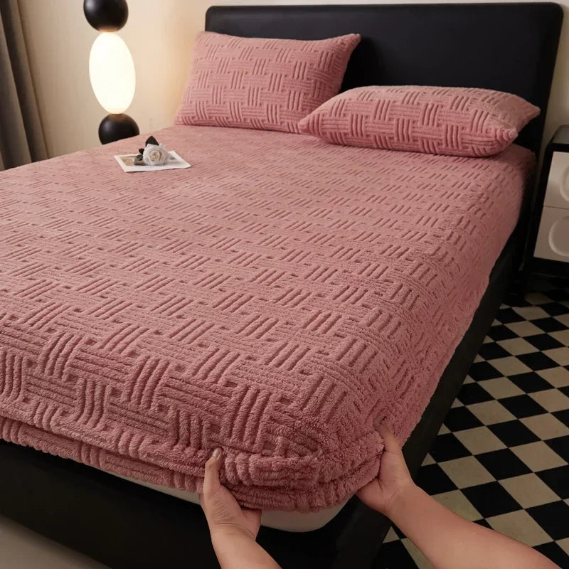 Plush Mattress Cover For Bed,stretch Soft Material Fitted Sheet, Keep Warm,dust Protector,machine Washable 90X200,180X200 - B-color 8 / 200cmX220cm