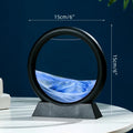 Glass hourglass 3d sand landscape in motion artistic decoration - A-Blue (5 inches)