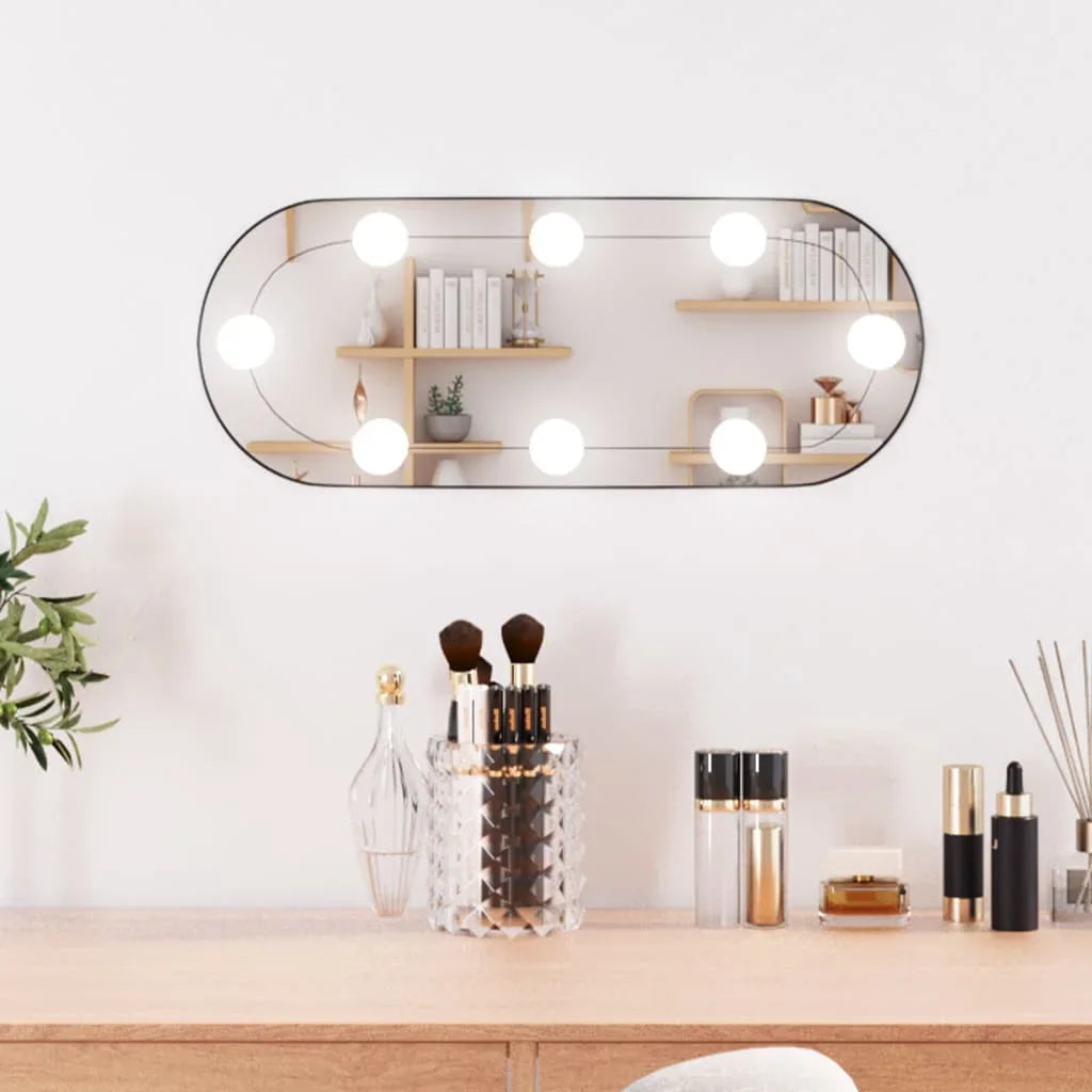 Oval wall mirror with led lights for interior decoration - view 2