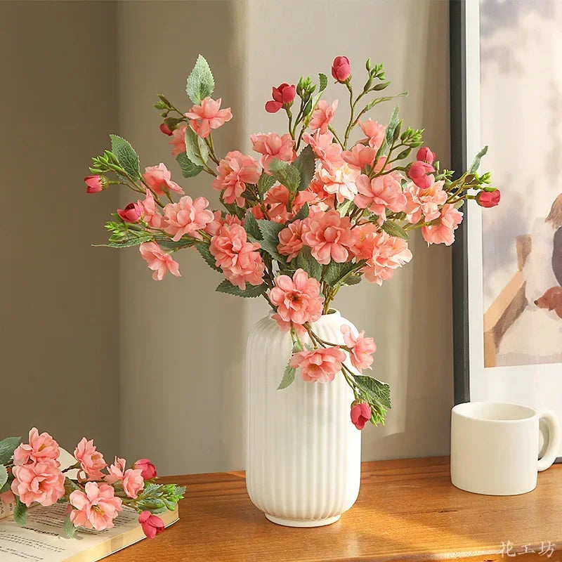 Bouquet of silk camellias for artificial floral decoration - view 4