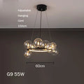 Glass chandelier with modern design with artistic bubbles - Warm light / Dia60A