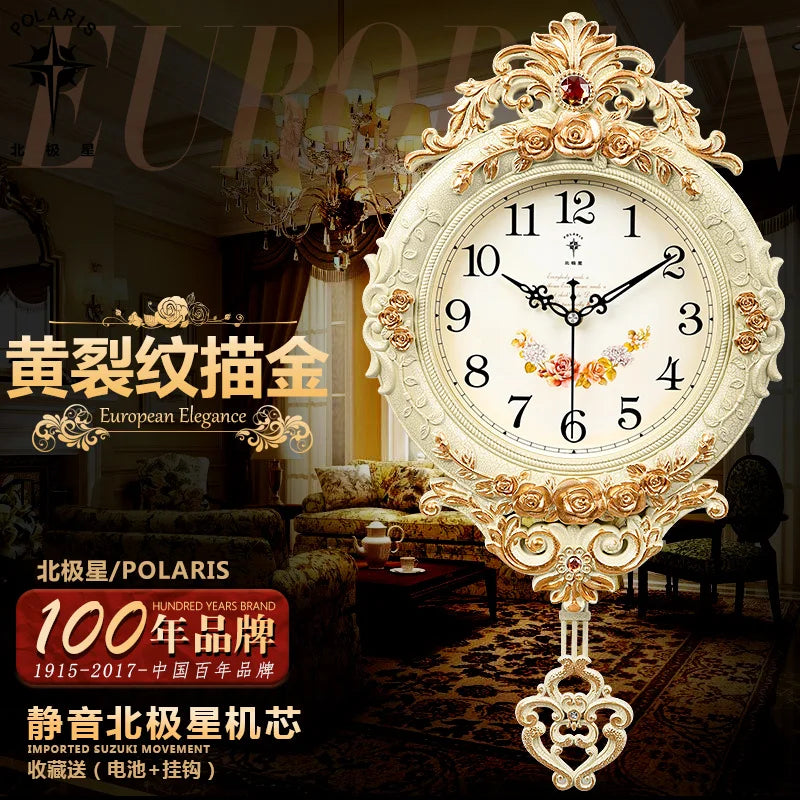 Silent modern style wall clock for interior decoration - D / 60X31CM