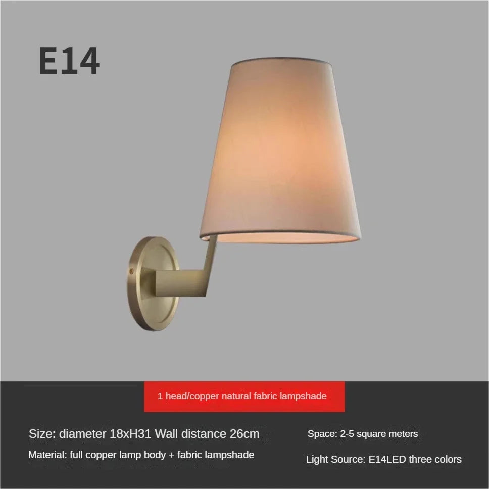 Wall sconce in luxury copper fabric - 3 modifiables / Gold