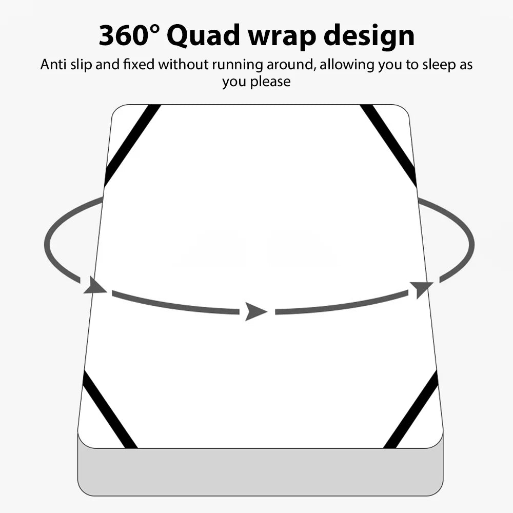 Fitted Sheet with Elastic Bands Non Slip Mattress Covers Waterproof for Single Double King Queen Bed,90/100/140/160/180/200cm - view 4