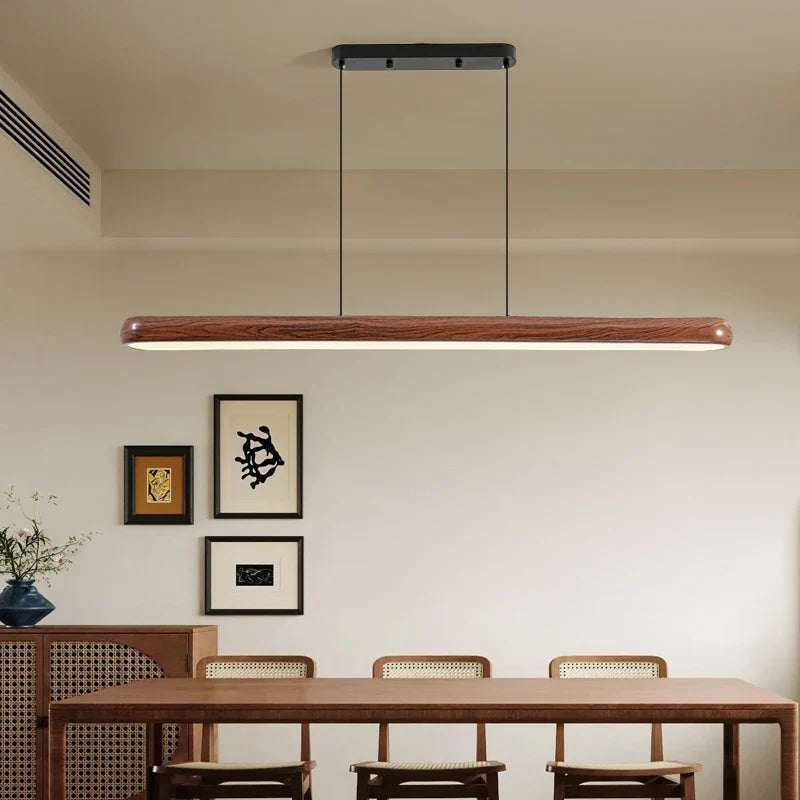 Minimalist Aisle Lights, Long Strips Creative Nordic Restaurant Lights Simple Walnut Color Porch Balcony Ceiling Lamps - view 4