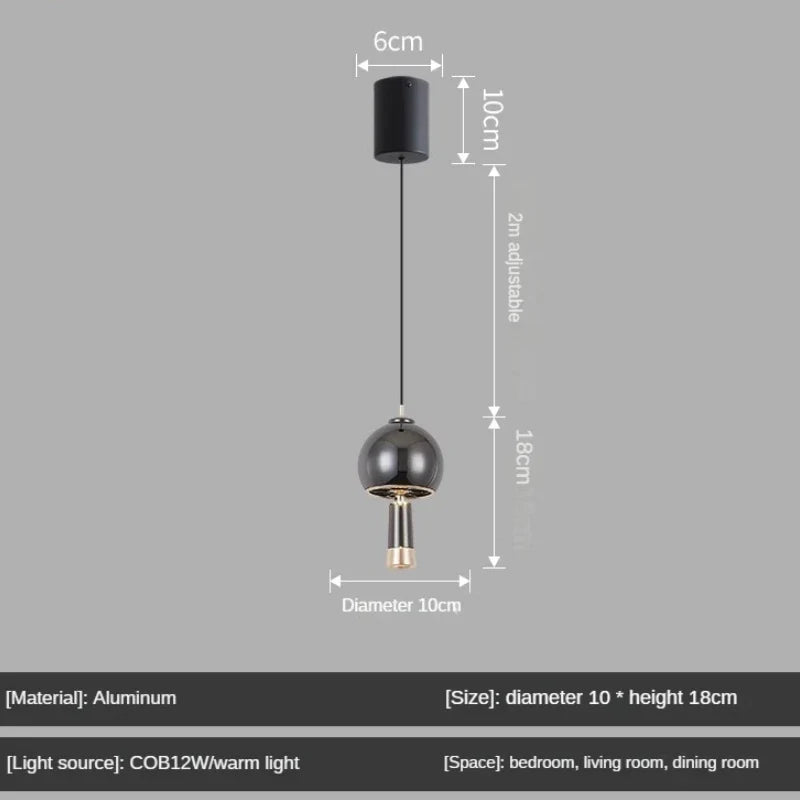 Decorative pendant light high-end creative wind chime and design - Black / Warm White
