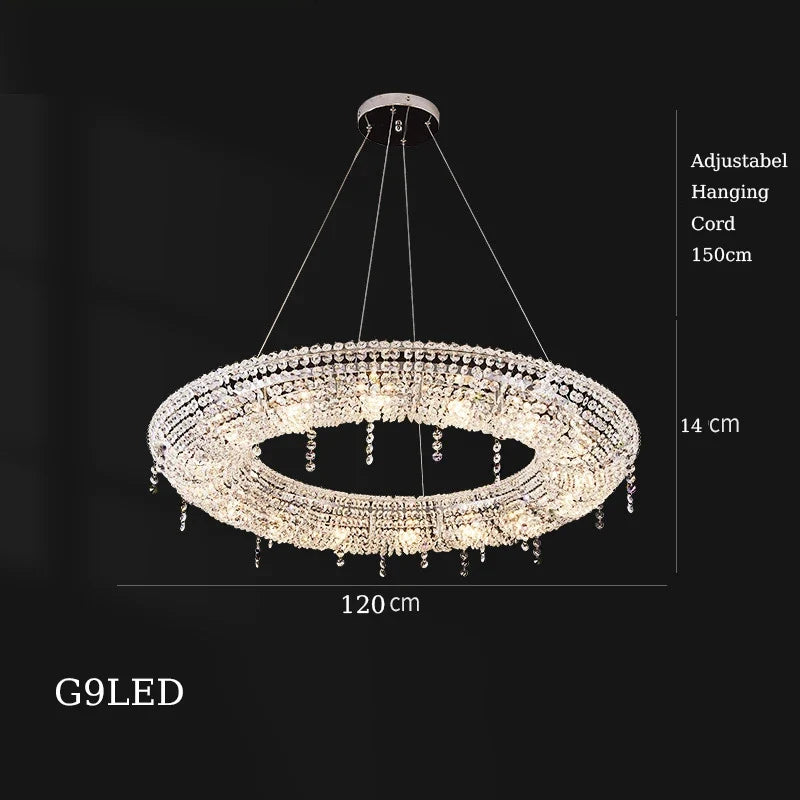 Decorative Crystal Chandelier for Interiors - Warm light / L120cm A