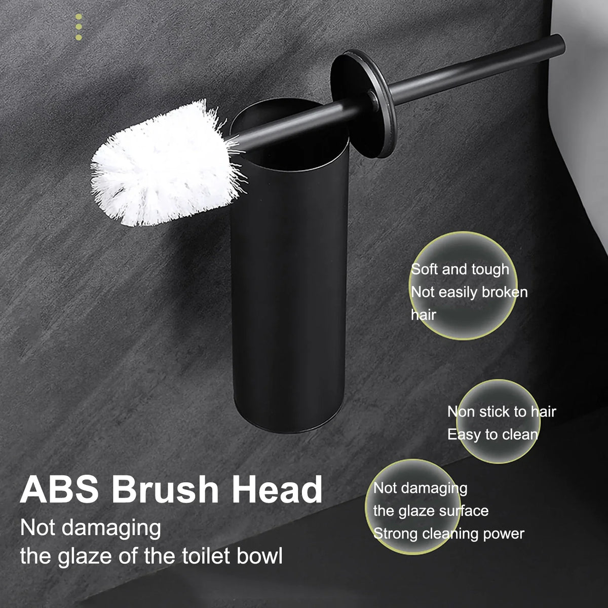 Durable stainless steel wall toilet brush for bathroom - view 4