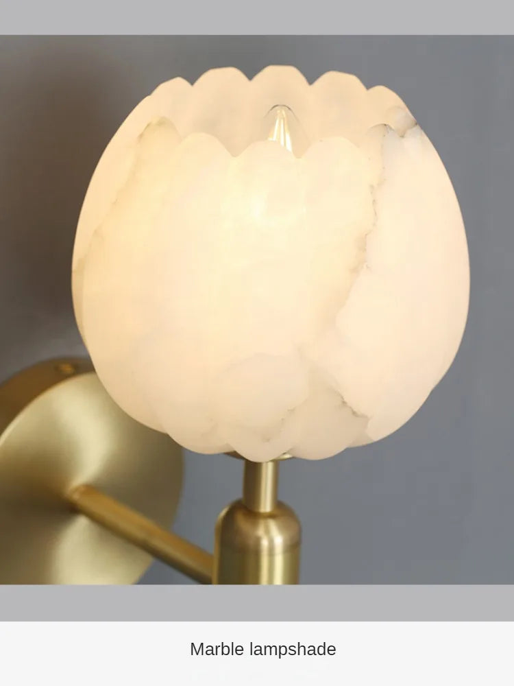 Natural marble wall sconce minimalist style and luxury - view 5
