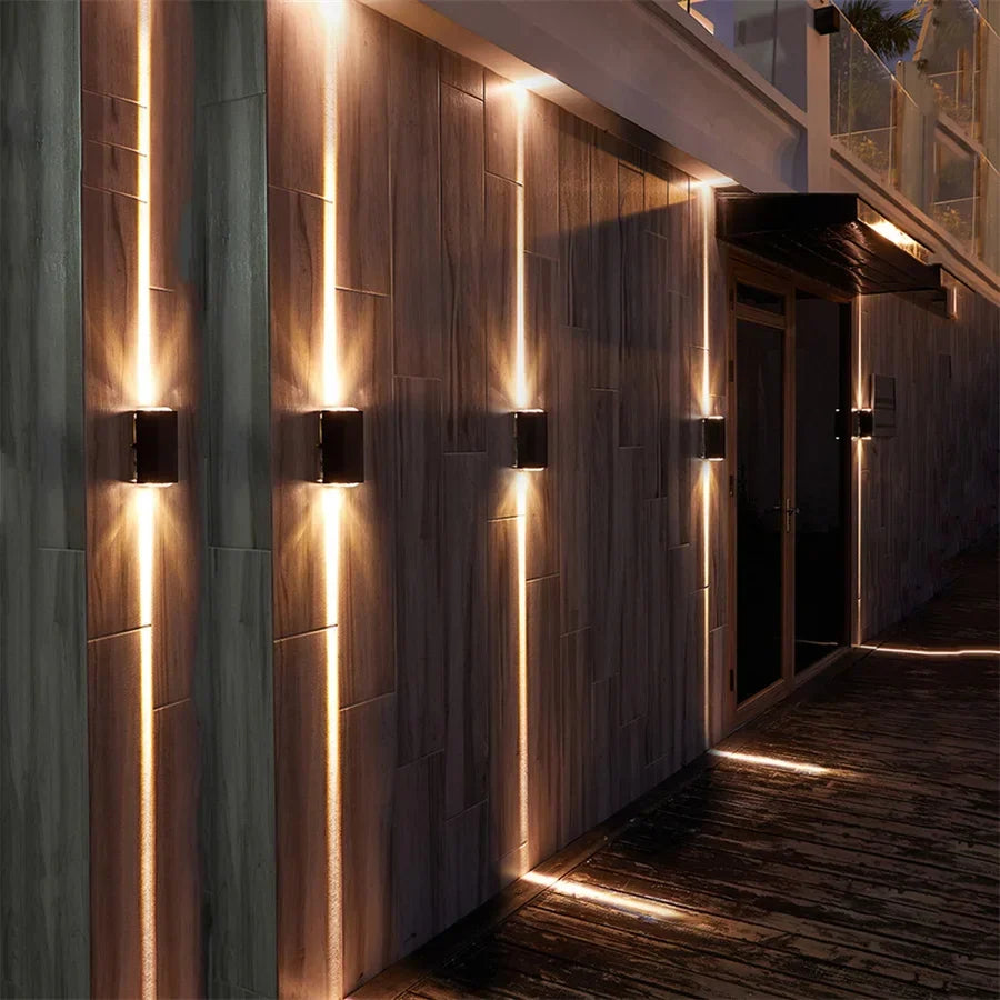 Modern waterproof outdoor led wall sconce in aluminium - view 4