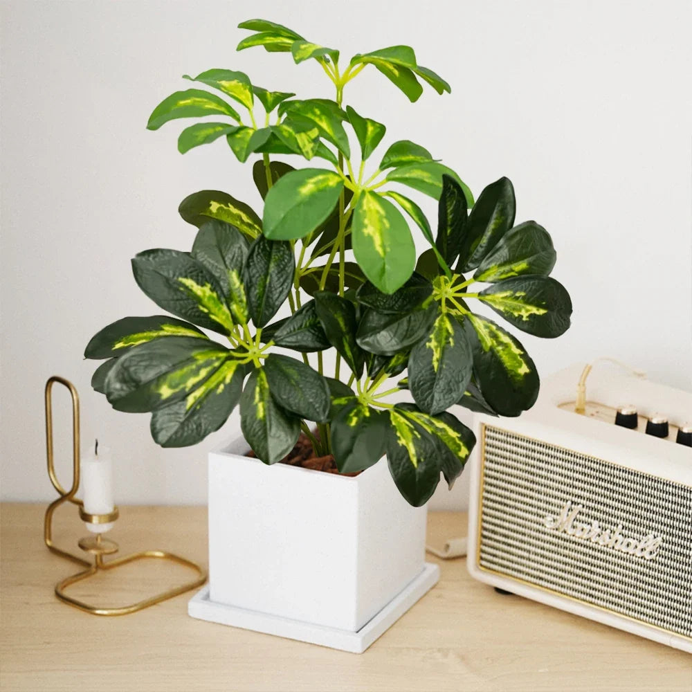 Artificial tropical turtle plant with decorative leaves for indoors - view 2