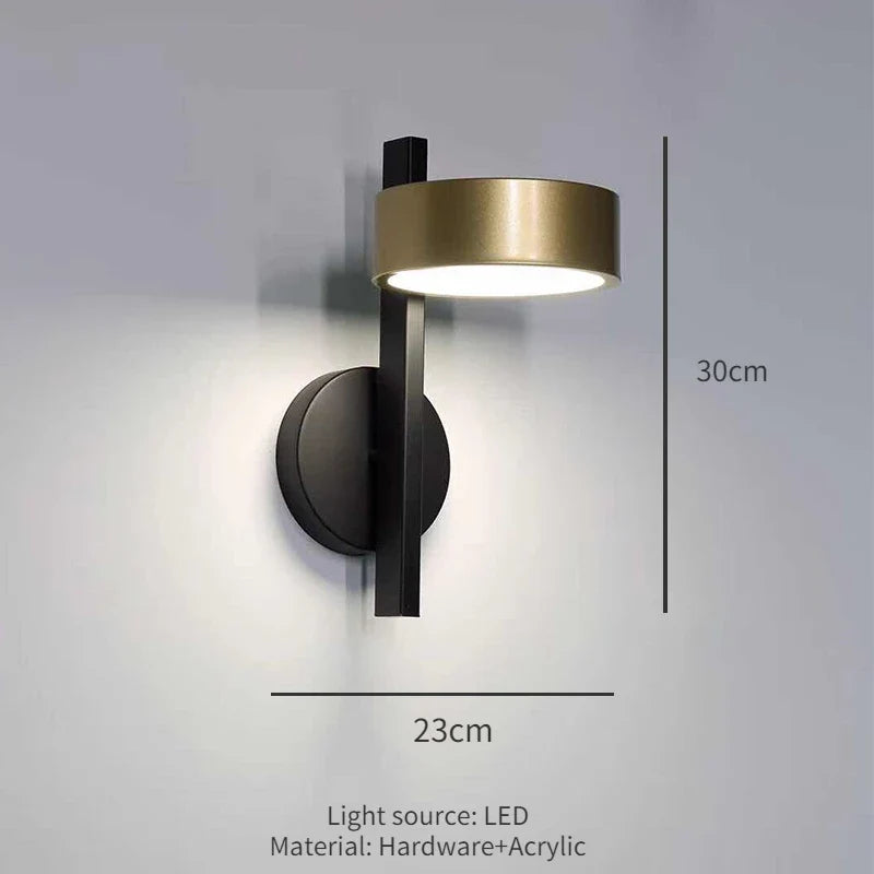 Nordic Creative Bedroom, bedside lamp wall sconce Personalized and Simple Hallway Entrance wall sconce Modern and Simple Living Room - black / Warm White (2700-3500K)