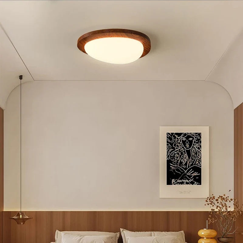 Modern wooden minimalist ceiling lamp Nordic log pattern - view 5