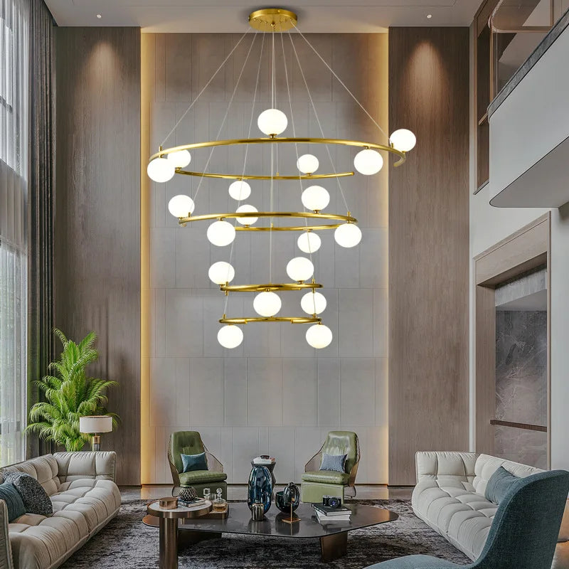 Creative chandelier in iron and glass for elegant decoration - view 3