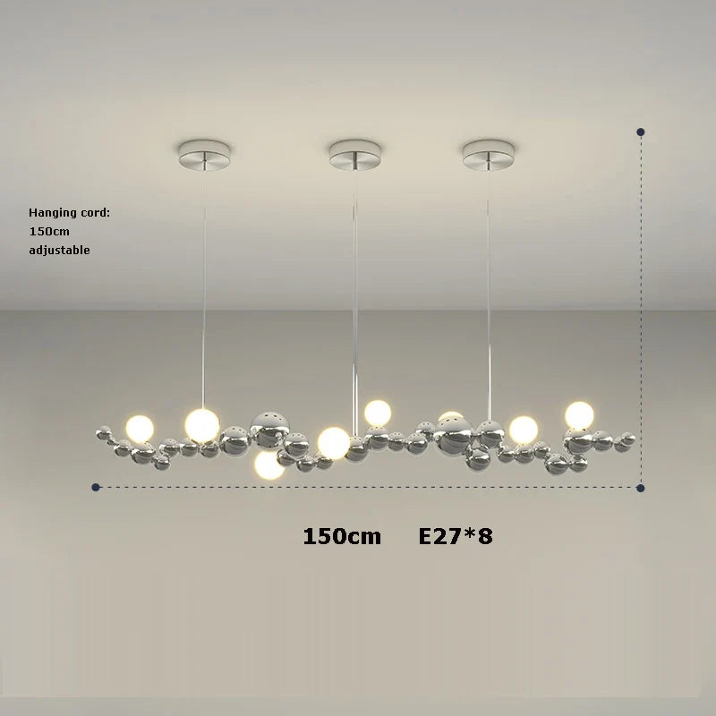 Chandelier led molecular design trend lighting 2024 pendant light - White light / 150cm / Silver frame