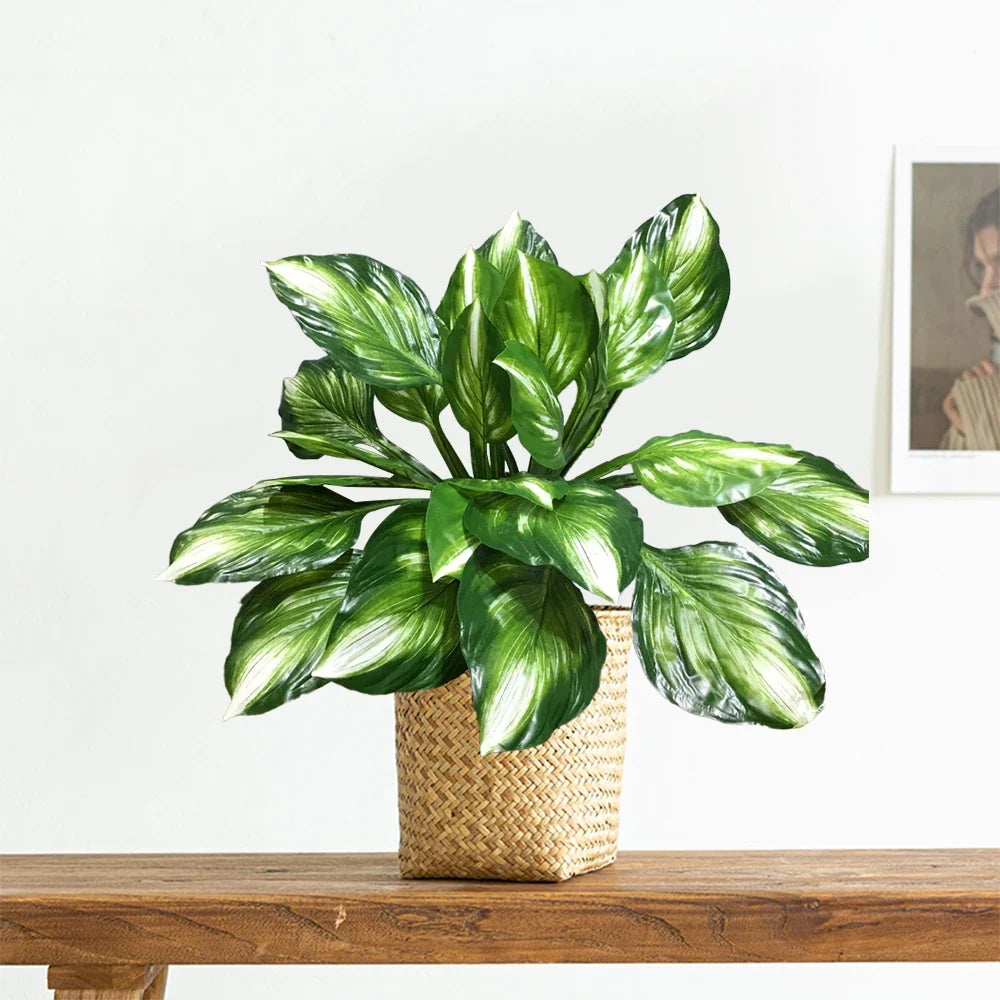 Artificial tropical plant monstera and hosta for outdoor interior decoration