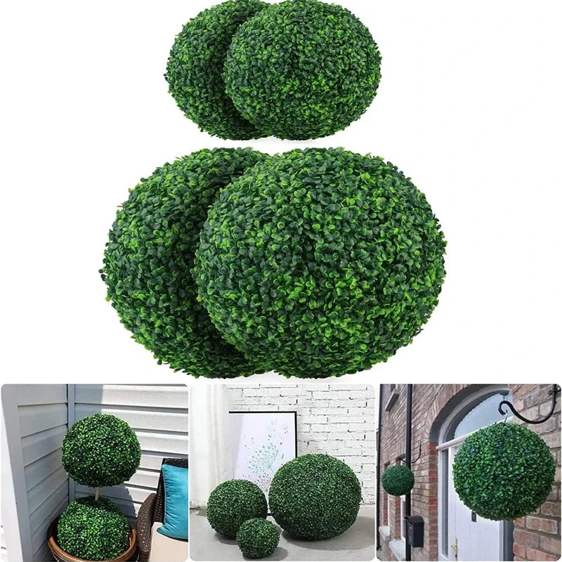 Lot of artificial topiary balls for garden and wedding decoration - view 2