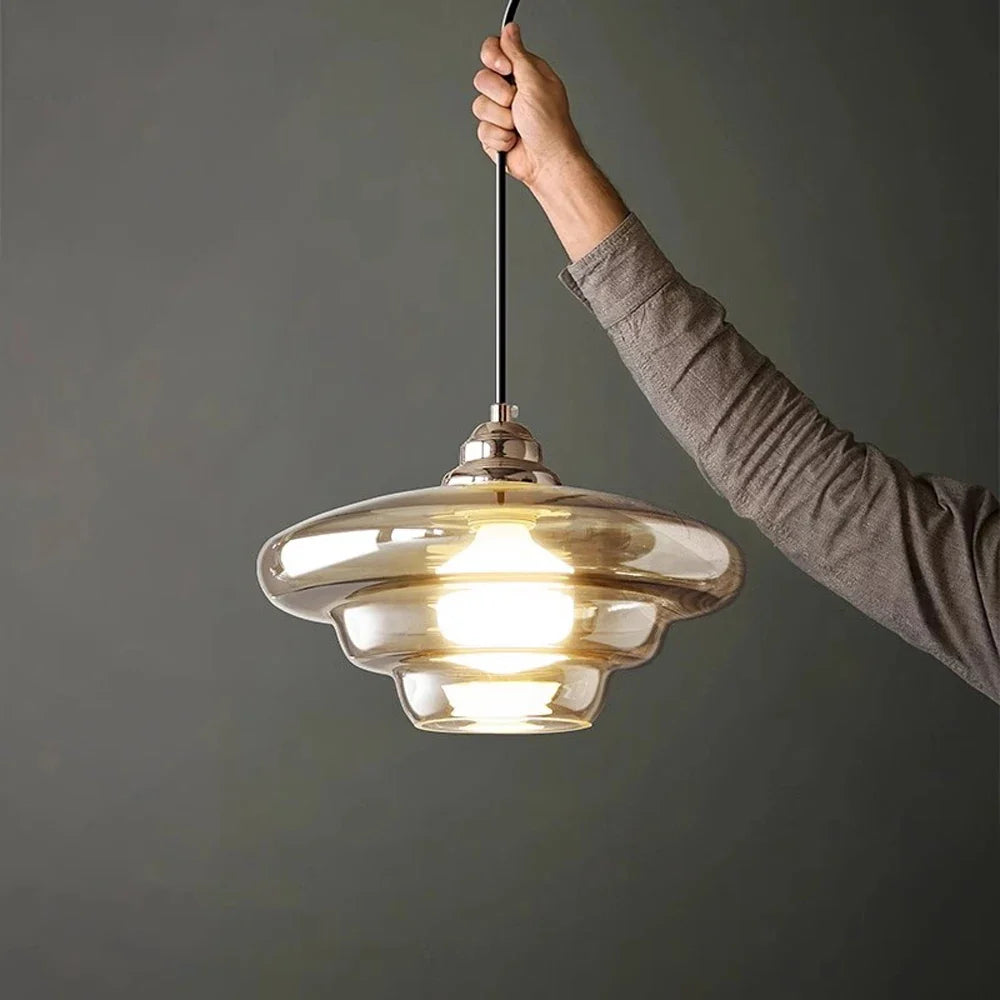 Decorative pendant light in modern Nordic plated glass - view 5