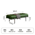 Stainless Steel Shoe Changing Bench, Long Stool, Italian Minimalist Leather, Bed-End Seat, Light, Luxury - 90cm x 44.5cm x 40cm
