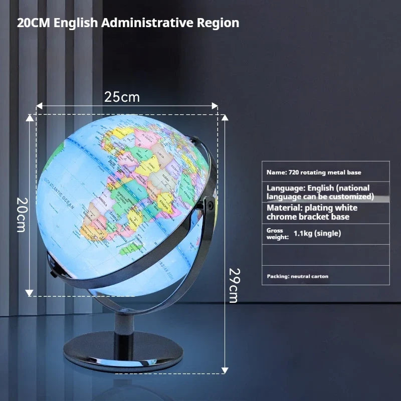 Earth globe light with rotating base for school year - 20 Charging Lamp