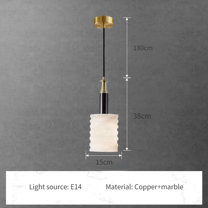 Modern pendant light in natural stone for minimalist lighting - D 15cm. / 3000K