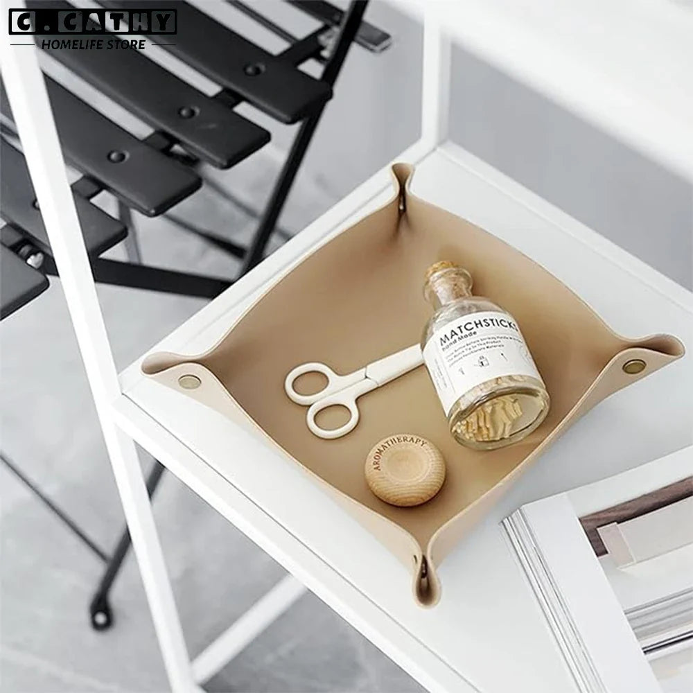 Foldable leather top for various storage and decoration - view 5