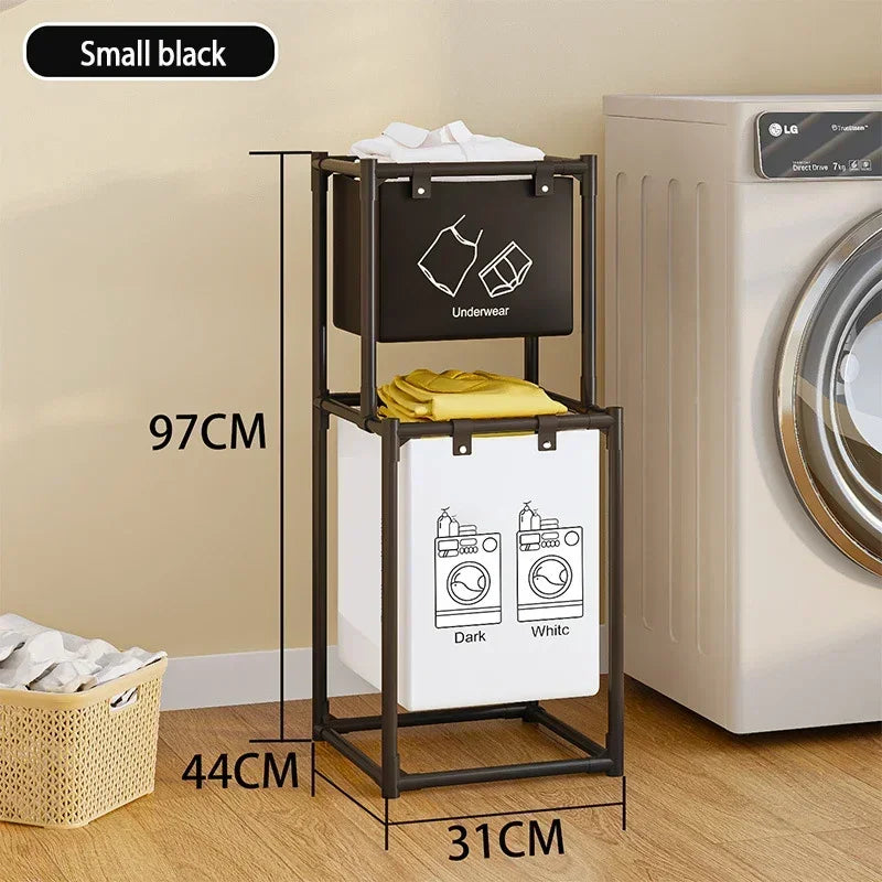 Laundry Baskets Folding laundry basket, dirty clothes storage bag, large capacity clothes basket for bathroom use - Small black