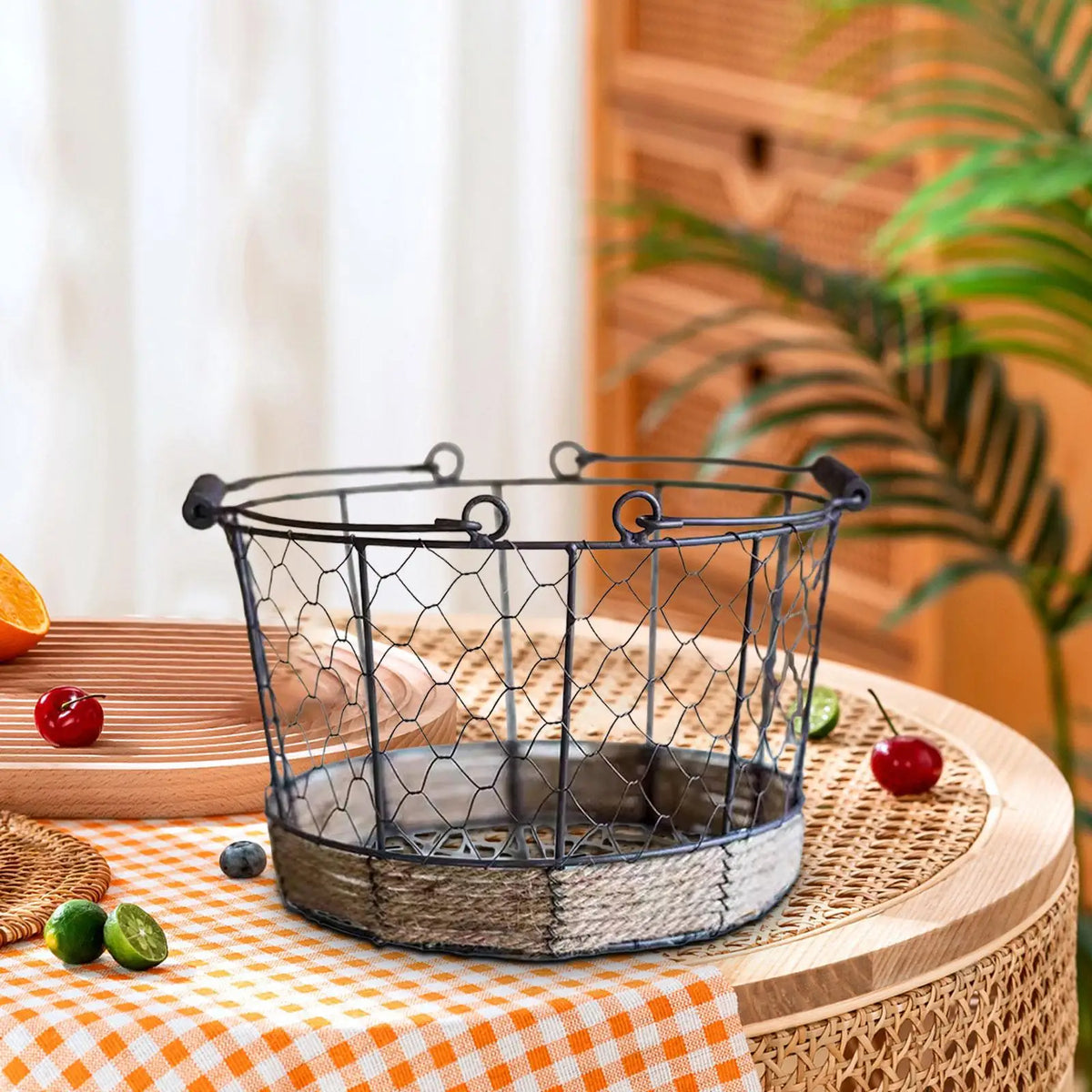 Iron wire storage basket for fruit and eggs - view 5
