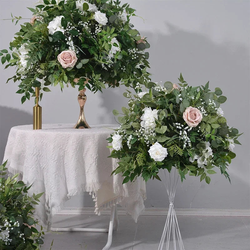 Artificial flower ball arrangement white rose wines wedding decoration - view 3