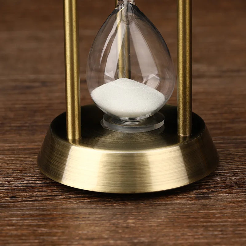 Vintage Nordic metal hourglass for artisanal decoration - view 5