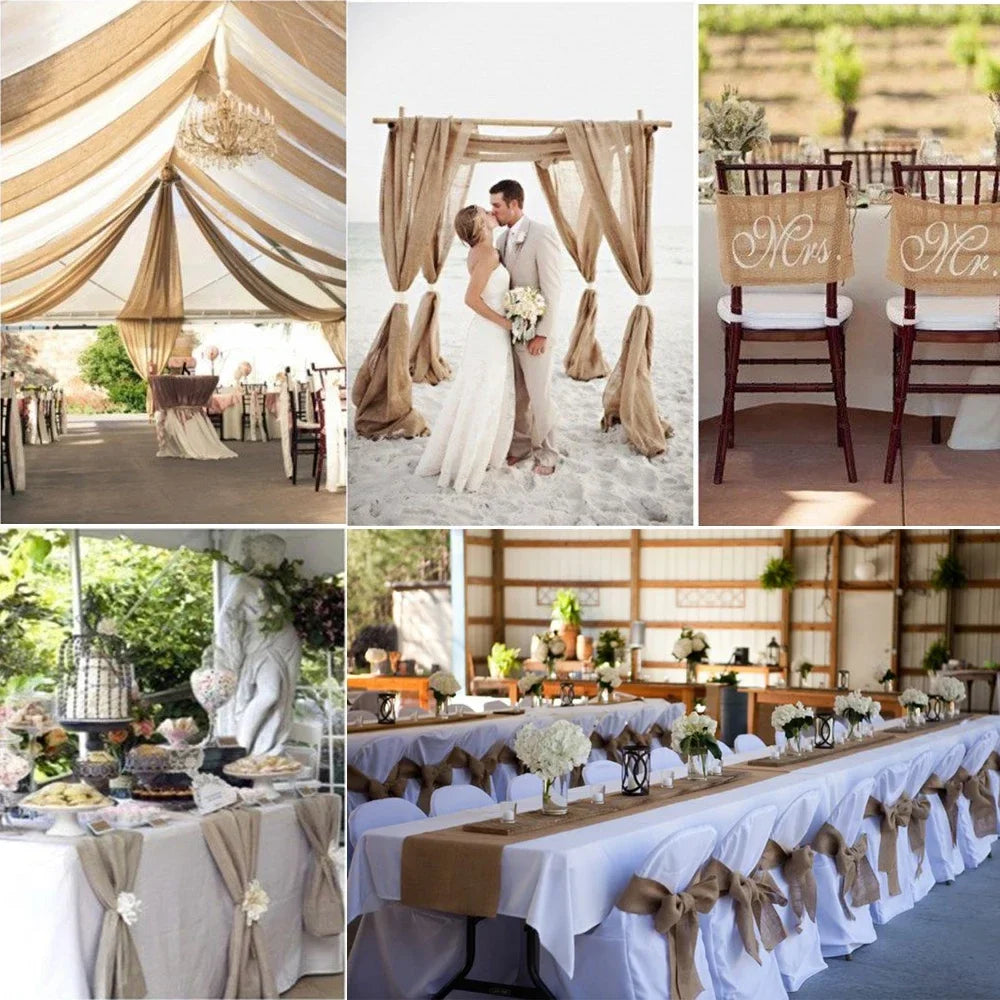 Jute decoration table runner for wedding - view 6