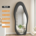 Corrugated mirror integral Nordic design for interior decoration - Black / 177x75cm