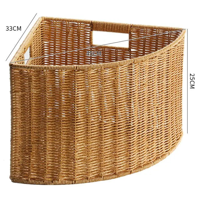 Woven dangle basket for linen and home storage - 33 25 cm